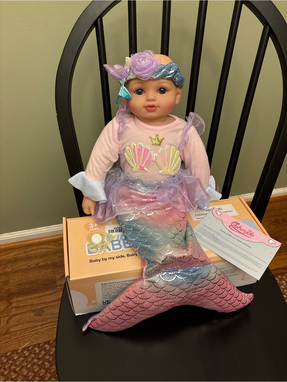 Mermaid Baby Doll in Pink and Purple Outfit